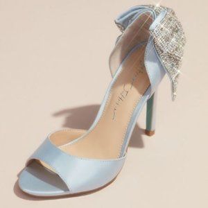 Betsey Johnson Satin Peep Toe Stiletto Pumps